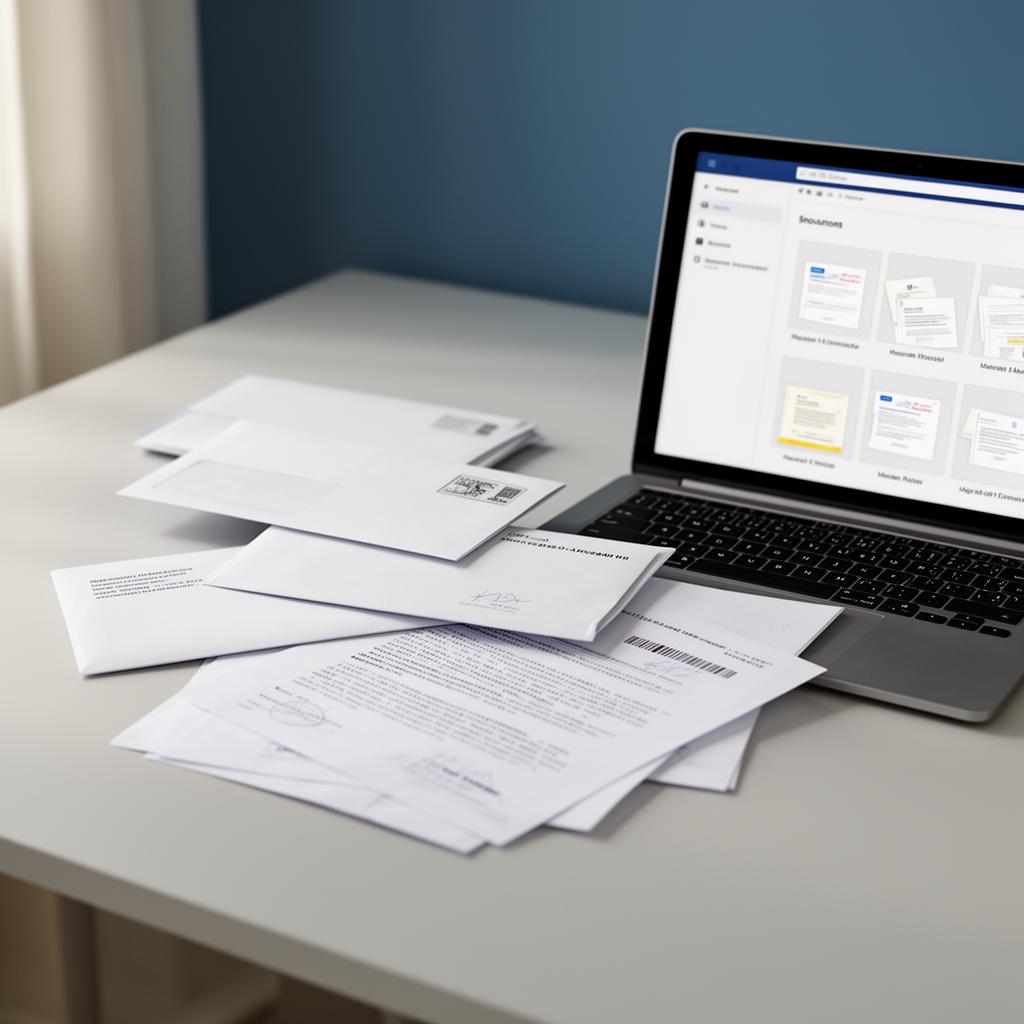 Business mail and legal notices being handled
